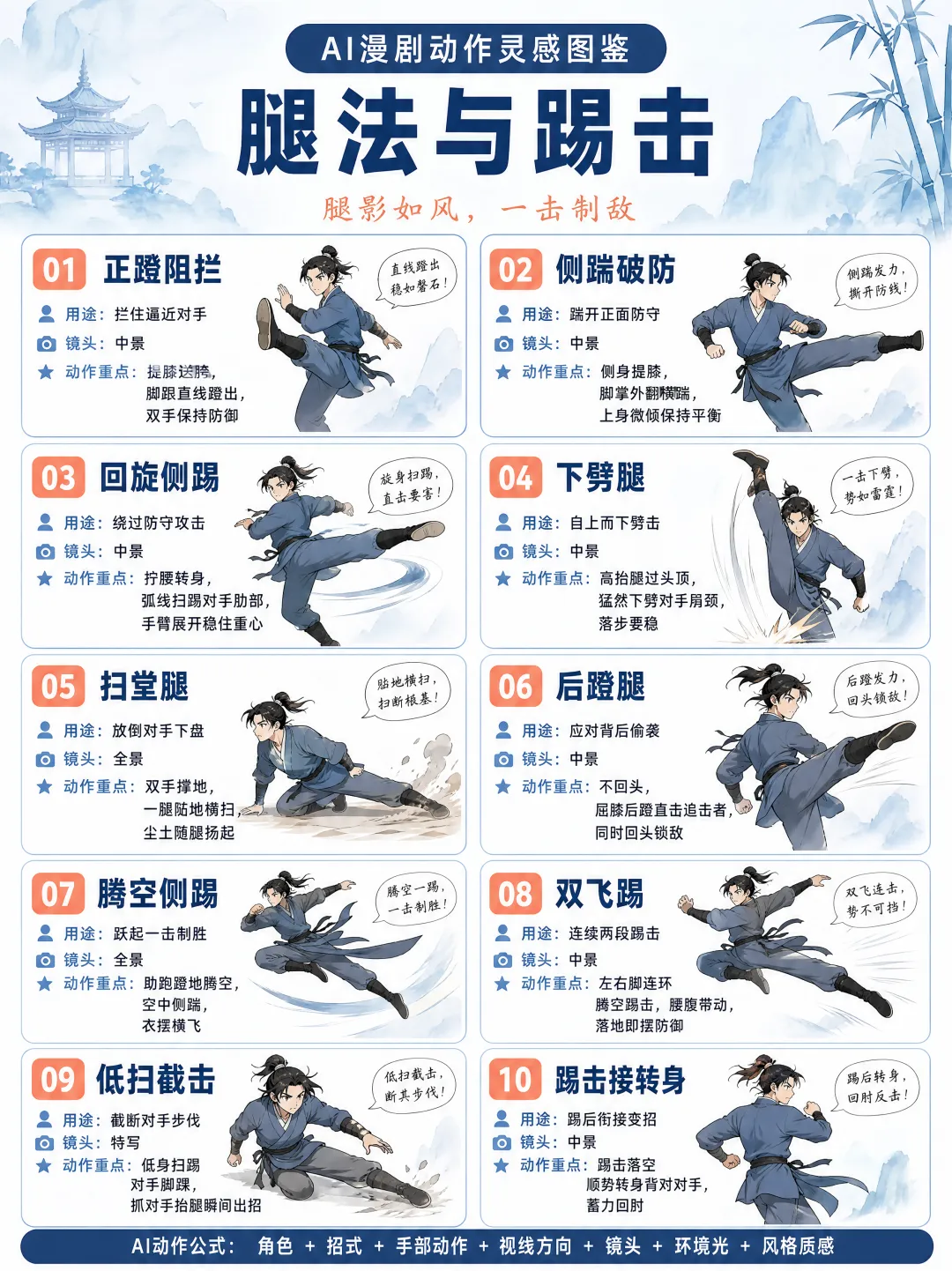 100个打斗提示词，提升你的ai漫剧制作能力