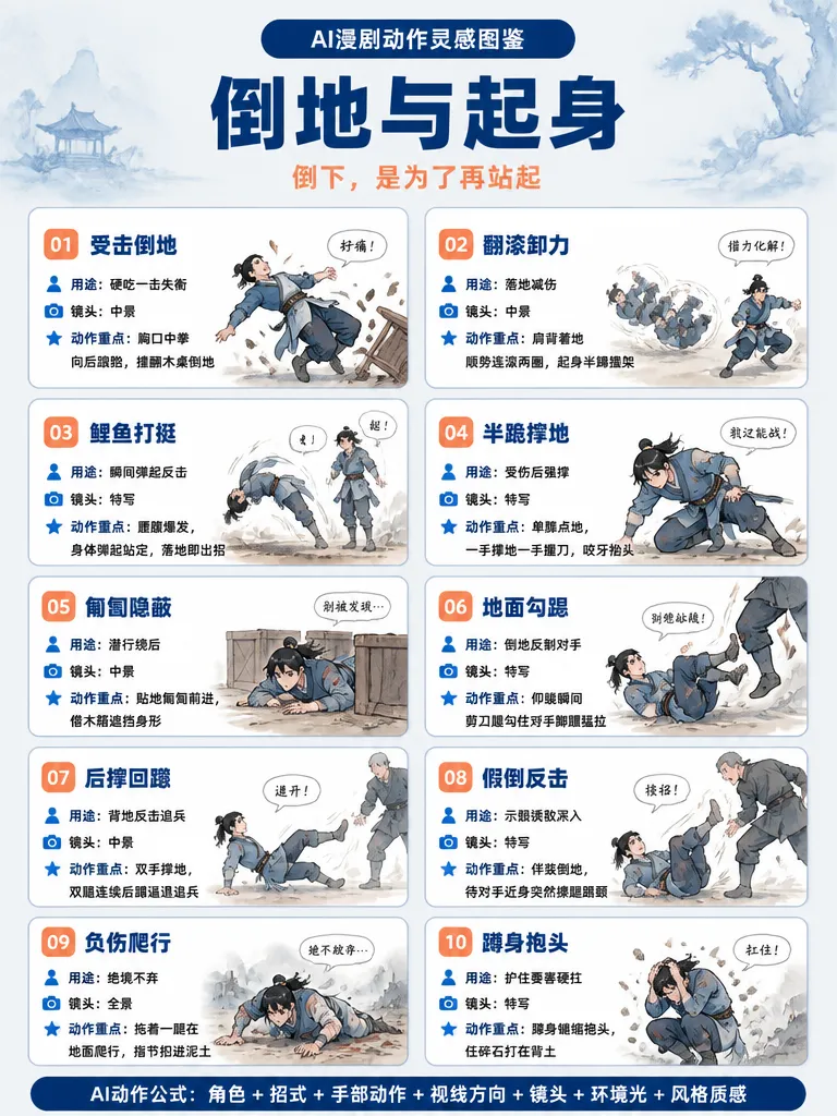100个打斗提示词，提升你的ai漫剧制作能力