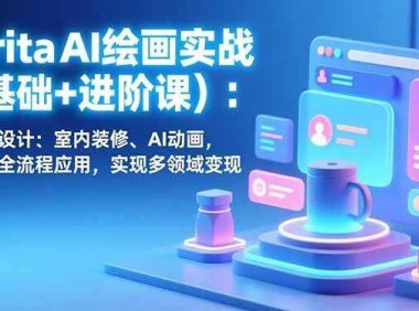 Krita AI绘画实战(基础+进阶课)：电商设计、室内装修、AI动画，掌握全流程应用，实现多领域变现